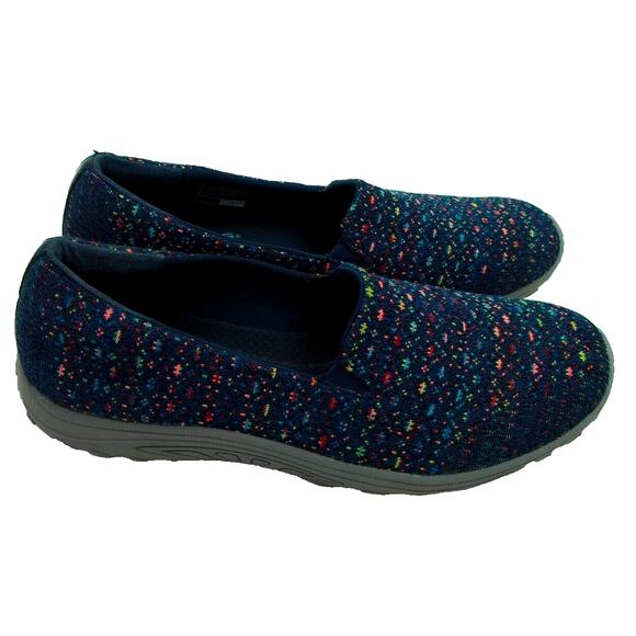 SKECHERS WOMENS RELAXED‎ FIT COOLED MEMORY FOAM SHOES SZ 7.5 BLUE SLIP ON - Picture 1 of 8